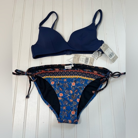 Boden Other - BODEN SYMI STRING BIKINI BOTTOM Swim 8 Navy Blue Top 32B 2 Piece Swim NEW. 376
